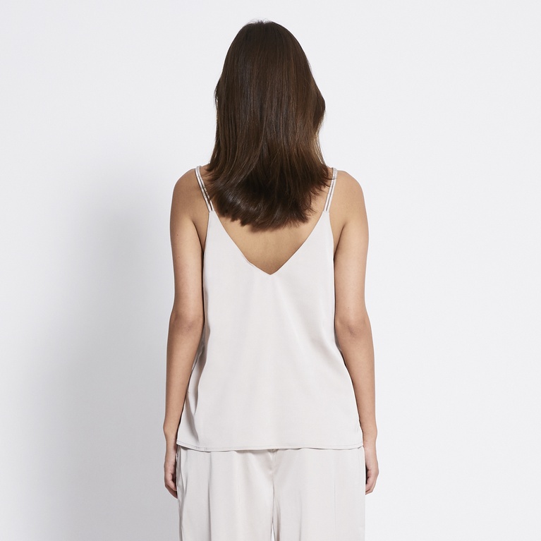 Satin strap top "Aurora" Soft Beige